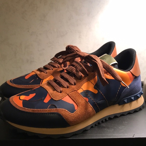 valentino garavani rockrunner camouflage sneakers